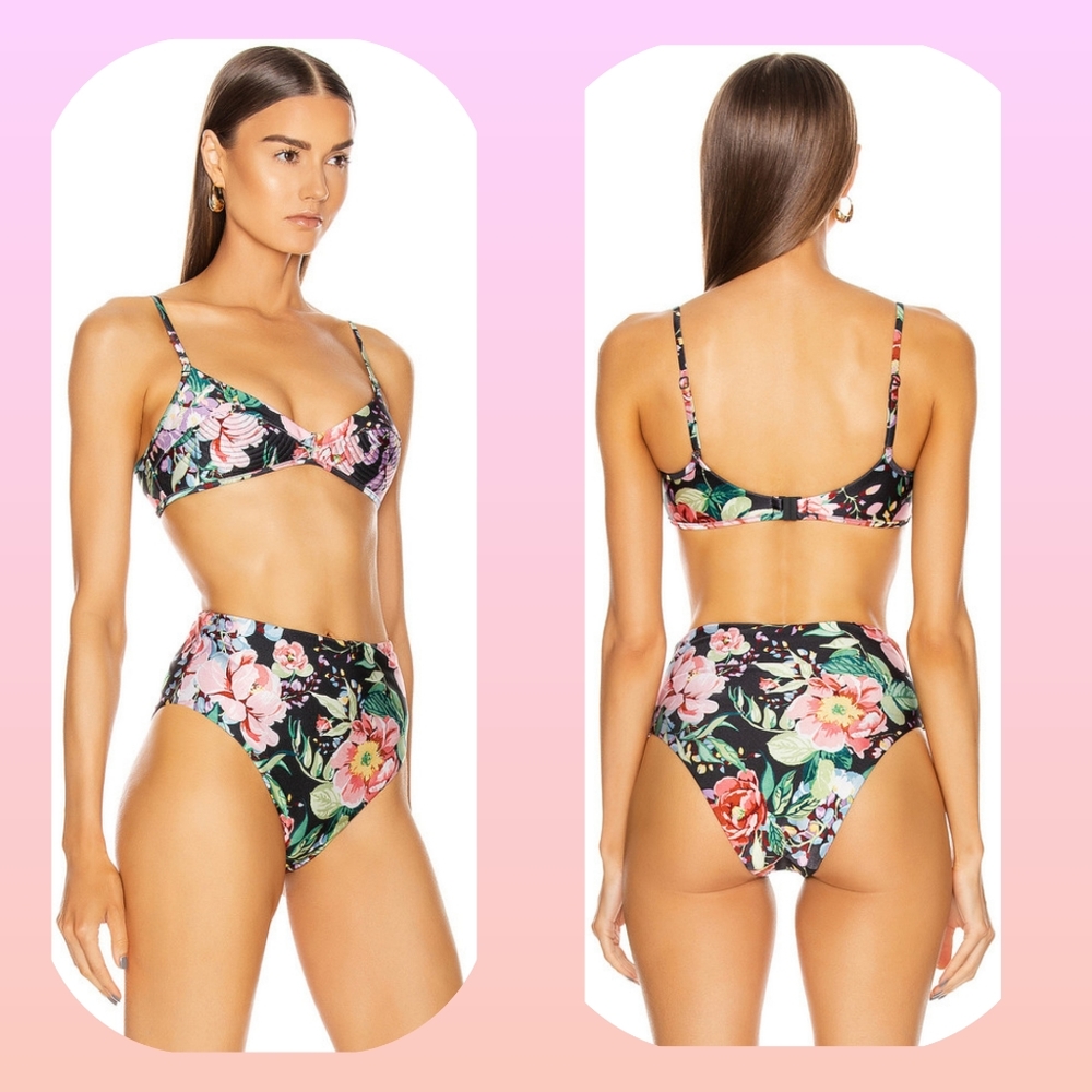 ZIMMERMANN Bellitude Bikini Navy Floral Bikini